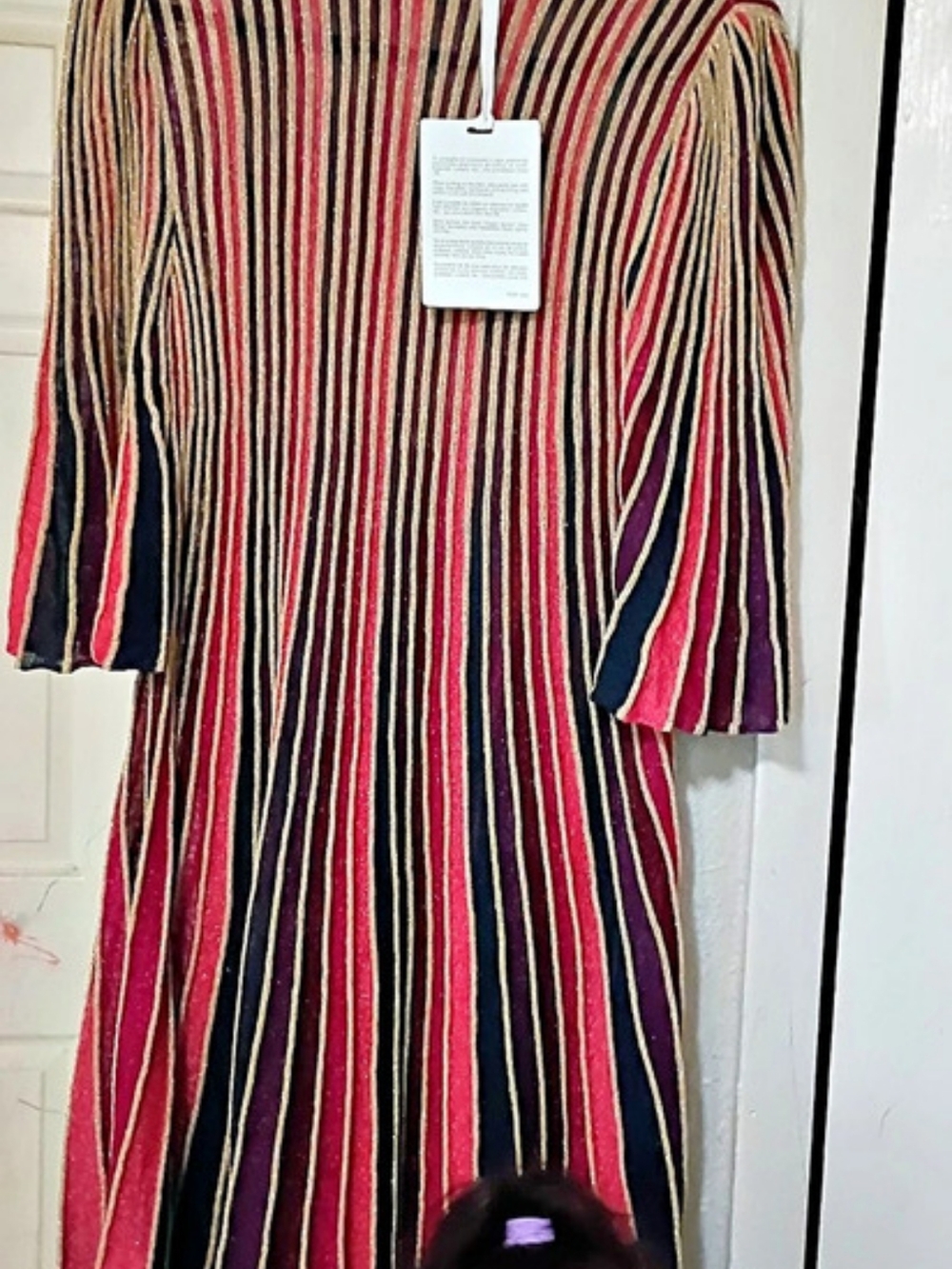 MaxiCo Striped Dress in Black & Red NWT